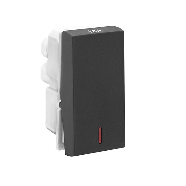 LEGRAND ALLZY MATT BLACK 16A 1 WAY MODULAR SWITCH WITH INDICATOR